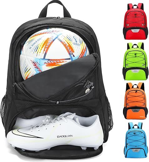 Hsmihair Multi-Sport Youth Backpack with Ball Compartment