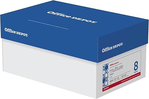 Office Depot Multiuse Letter Paper, 94 Bright, 8 Reams