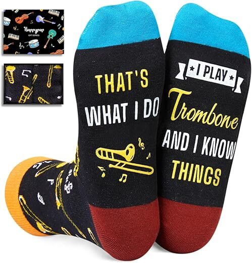 HAPPYPOP Music Gifts For Musicians: Trombone, Piano Socks