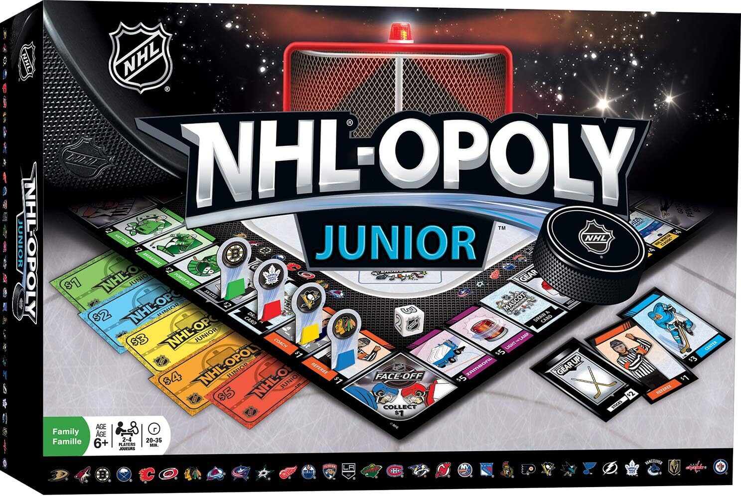 Masterpieces NHL Opoly Junior Board Game, Ages 6+