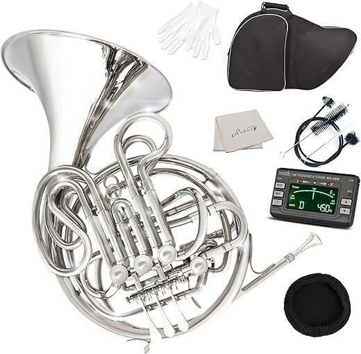 Chehery Nickel Plated Double French Horn With Case