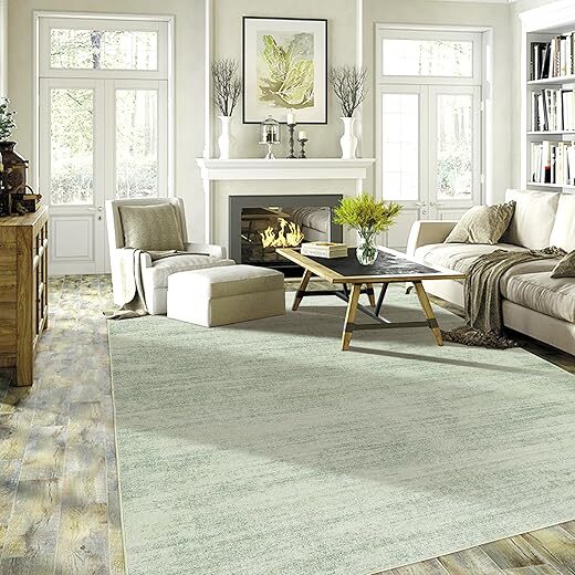BILEEHOME Nursery Rug, Washable Sage Green 6×9