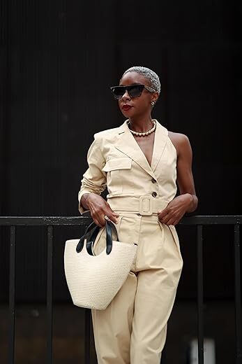 The Drop Oat Milk One Sleeve Stretch Cotton Jacket