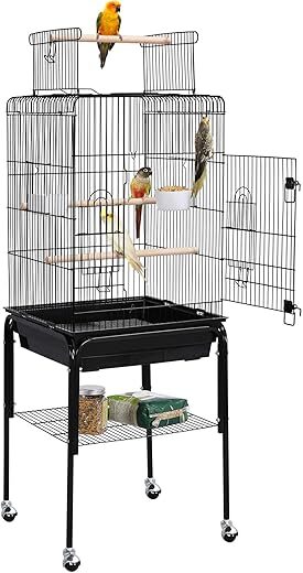Yaheetech Open Top Rolling Parrot Bird Cage