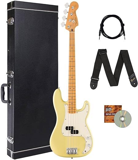 Fender Player II Precision Bass Hialeah Yellow Bundle
