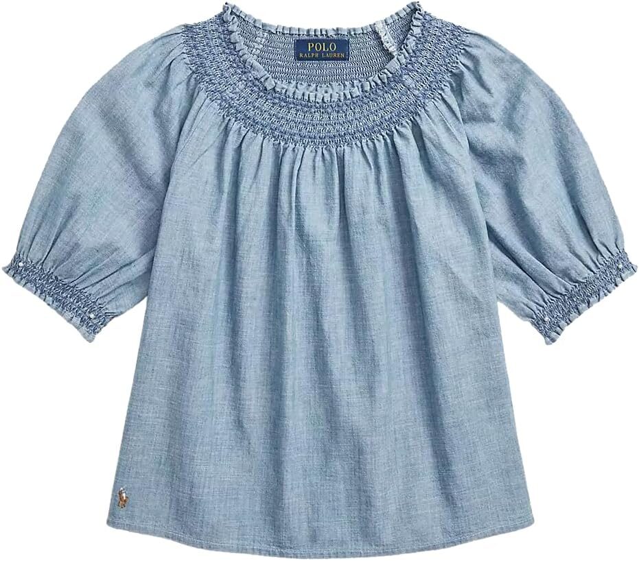Polo Ralph Lauren Girls Smocked Chambray Top