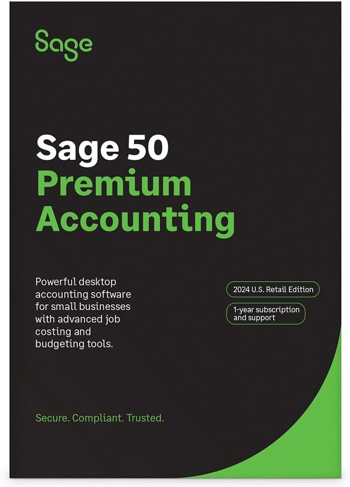 Sage Software Premium Accounting 2024, 1-User, 1-Year Subscription