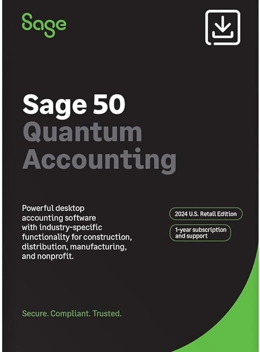 Sage Software Quantum Accounting 2024 3-User 1-Year Subscription