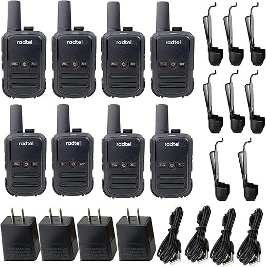 radtel Rechargeable Long Range Walkie Talkies (8 PCS)