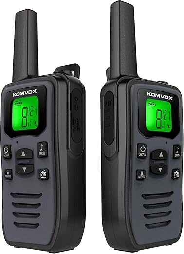 KOMVOX Rechargeable Long Range Walkie Talkies with NOAA Alerts