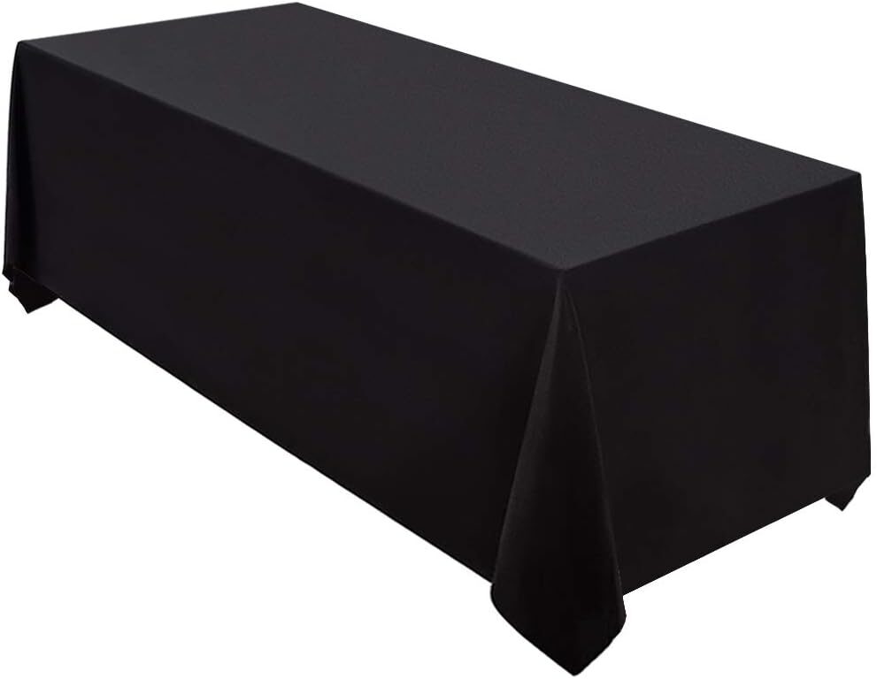 Surmente Rectangular Black Polyester Tablecloth 90×132