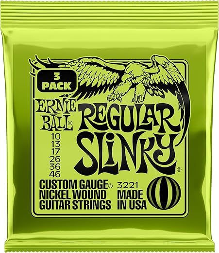 Ernie Ball Regular Slinky Nickel Wound Guitar Strings 10-46 Gauge