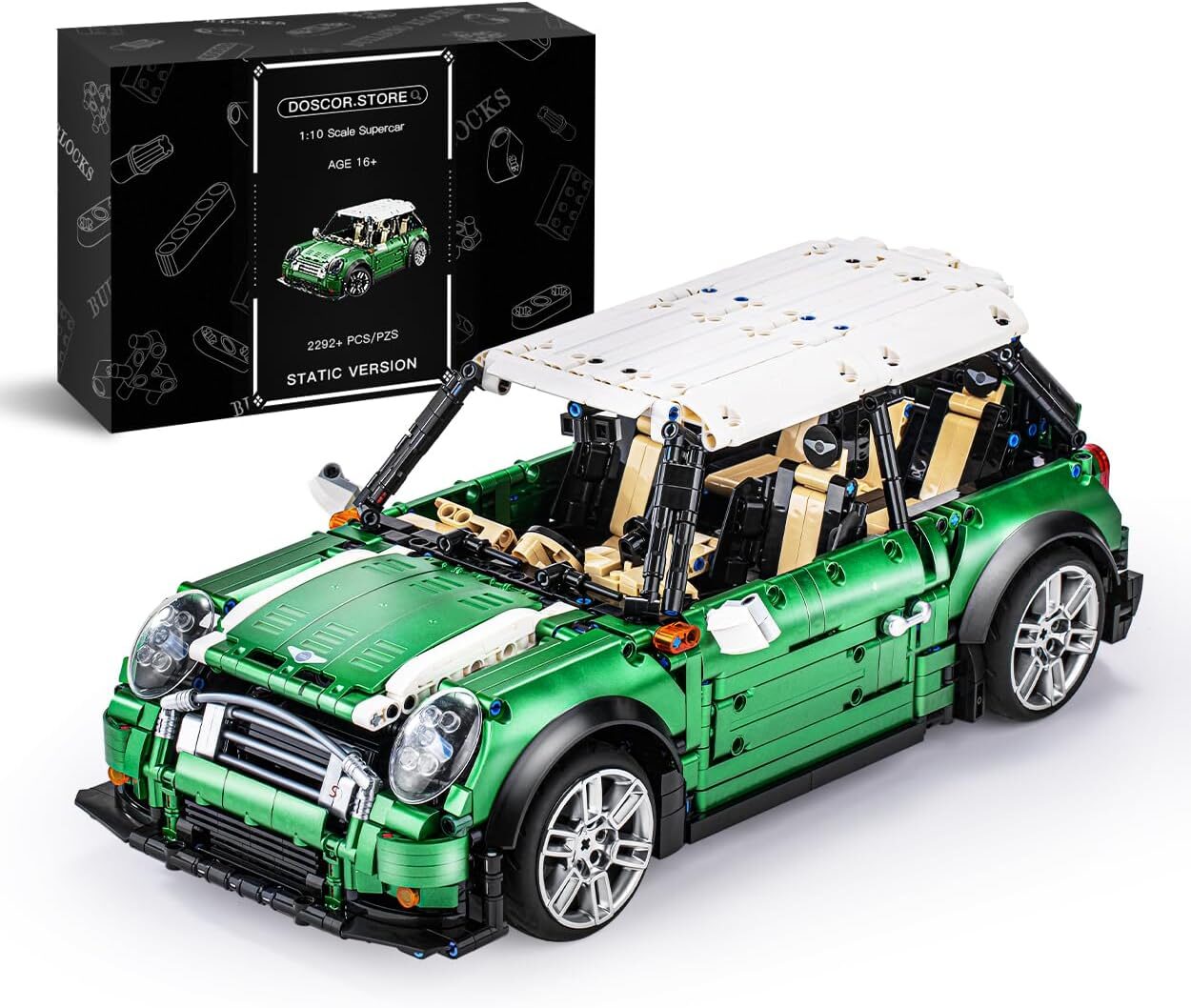DOSCOR Retro Car Building Kit, 1:10 Scale, 2292+PCS