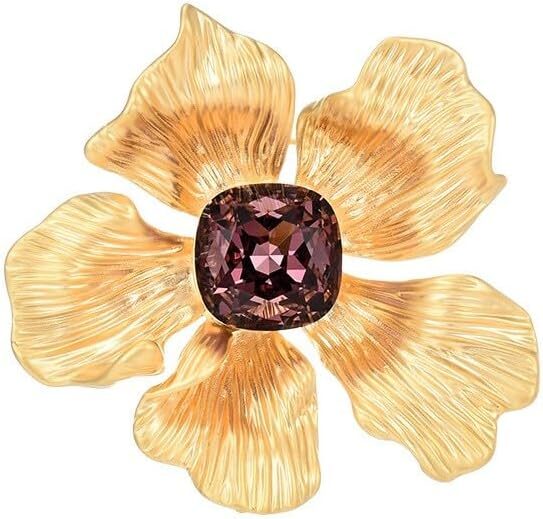 EMEGCY Rhinestone Crystal Flower Brooch Pin
