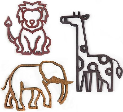 Coppermoon Boutique Safari Animals Nursery Accessories – Set 3