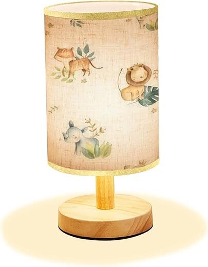 LOPYEIJFG Safari Animals Watercolor Bedside Lamp