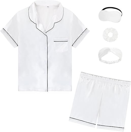 MORFORU Satin Kid Short Pajamas Set 5pc