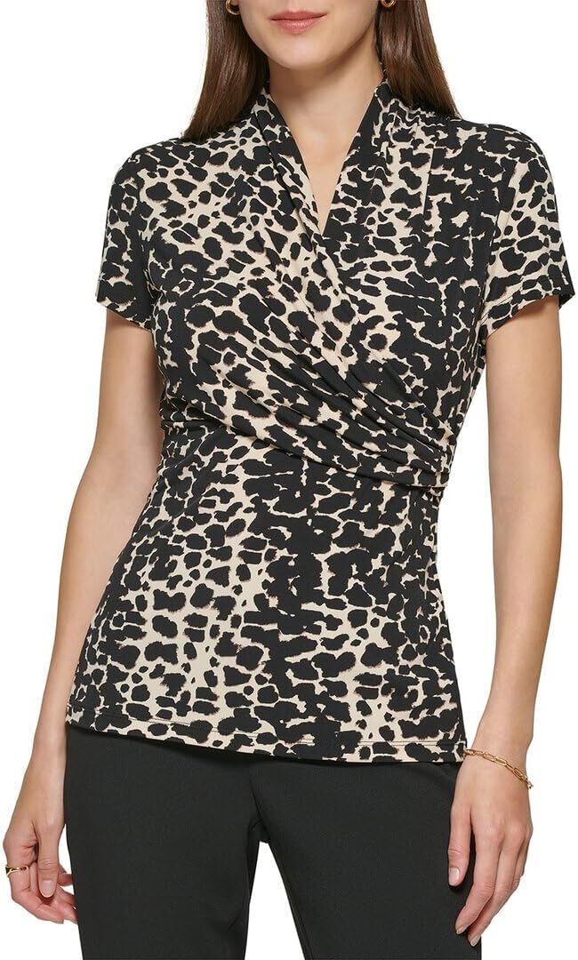 DKNY Short Sleeve Side Ruche Top