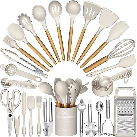 Umite Chef Silicone Kitchen Utensil Set, 34PCS