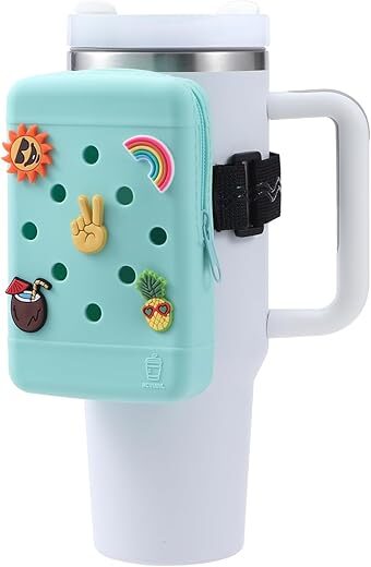 HCVUINL Silicone Water Bottle Pouch With Charms
