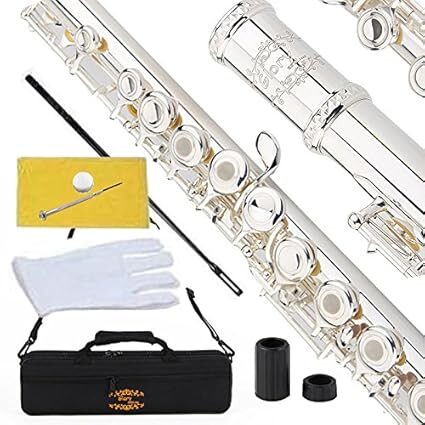 GLORY Silver Plated Intermediate Flute with B Foot