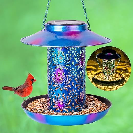 Ottsuls Solar Bird Feeder, Metal Wild Cardinals