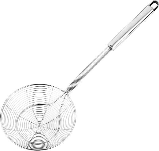 HIWARE Stainless Steel Spider Strainer Ladle, 5.4 Inch