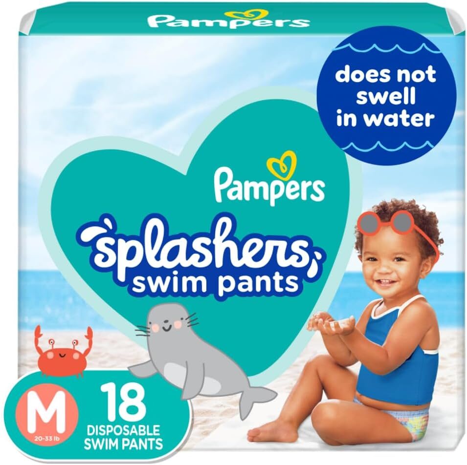 Pampers Swim Diapers, Size M, 18 Count