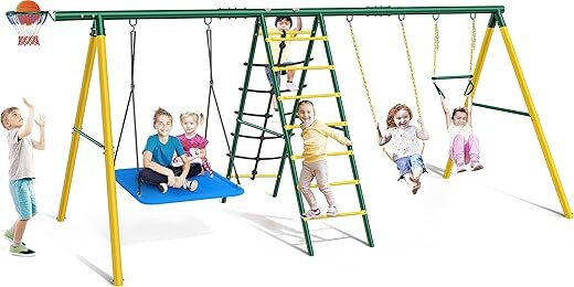 Osoeri Swing Sets For Backyard, 6 In 1