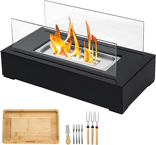 ROZATO Tabletop Fire Pit With Smores Maker Kit