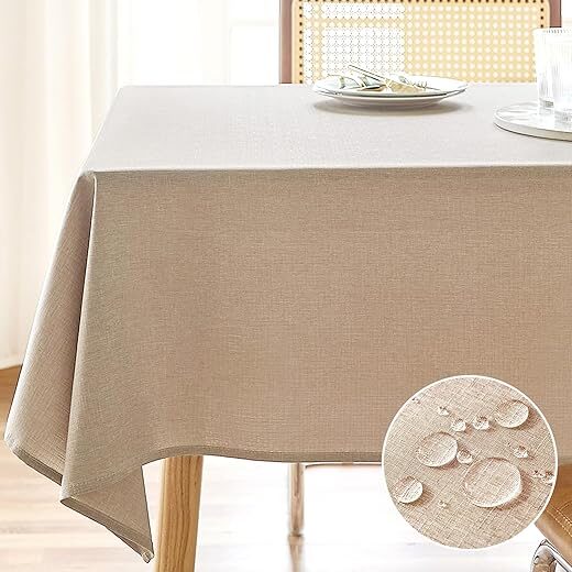 AUSSPVOCT Textured Linen Tablecloth Rectangle 52×70