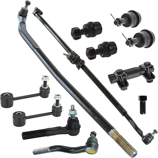 TRQ Tie Rod End Drag Link Ball Joint Kit for Jeep Wrangler JK
