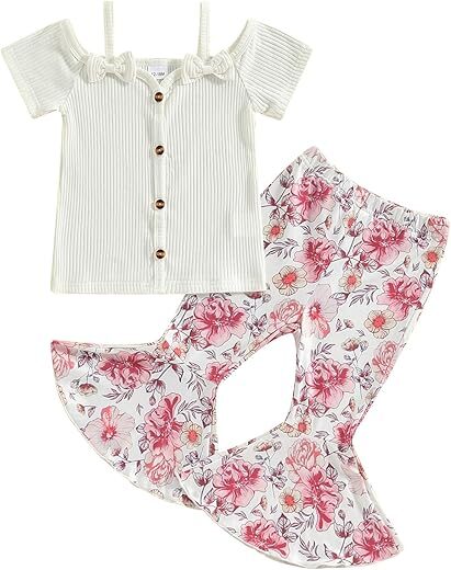 Fernvia Toddler Girl Summer Clothes Set 1-6T