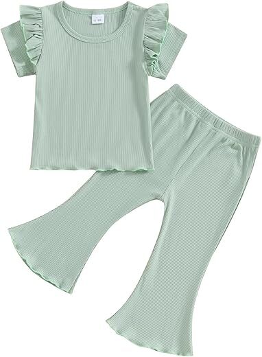 Fernvia Toddler Girl Summer Clothes Set 2Pcs 0-5T