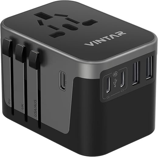 VINTAR Universal Travel Adapter With 6A USB Ports