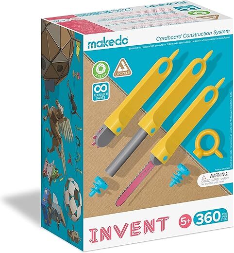 Makedo Upcycled Cardboard Construction Toolkit (360 Pieces)