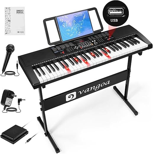 Vangoa VGK6101 61 Keys Lighted Keyboard Piano