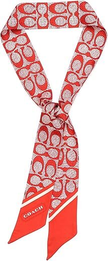 Coach Vintage Signature C Printed Silk Skinny Scarf