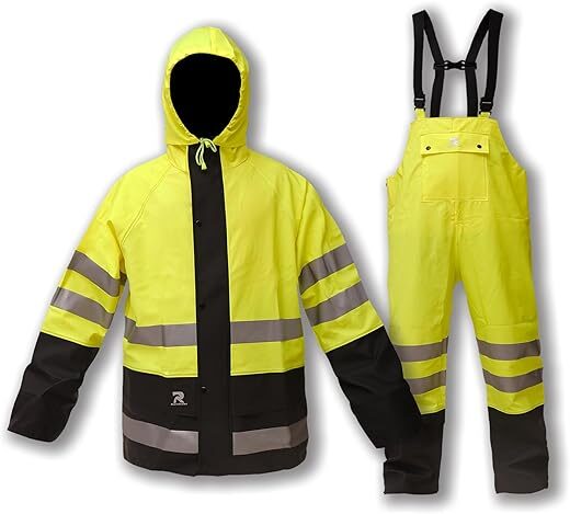 RainRider Waterproof Heavy Duty Rain Gear Jacket & Pants