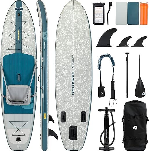 Retrospec Weekender Plus 10′ Inflatable Paddleboard Bundle