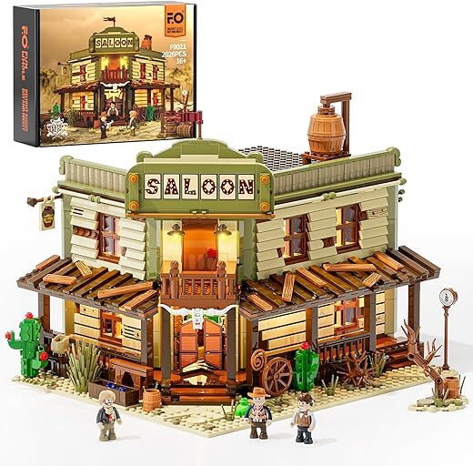 FUNWHOLE Western-Saloon LED Light Building Set 2026 Pcs