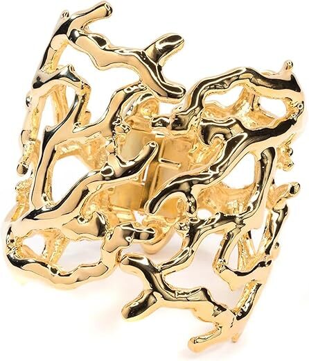 Kenneth Jay Lane Wide Gold Cuffs