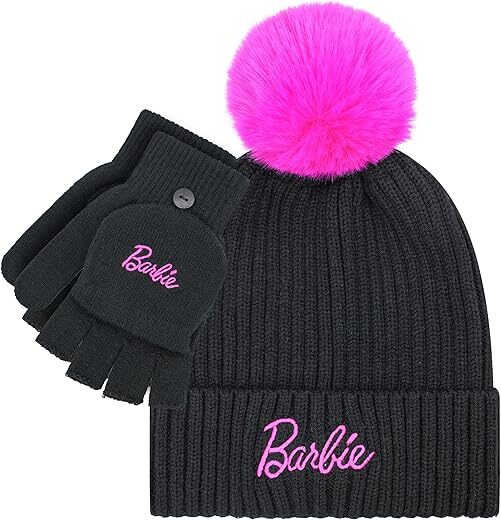 Barbie Winter Beanie Hats With Gloves