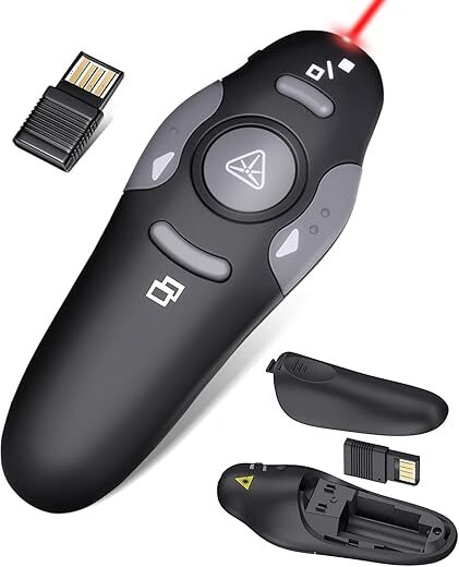 SSPONT Wireless Presentation Clicker with Laser Pointer