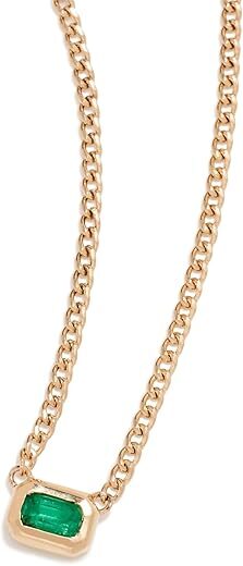 Zoe Chicco 14k Emerald Bezel Necklace