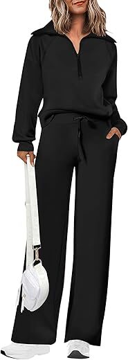 PRETTYGARDEN Women’s Casual Lapel Zip Tracksuit Set