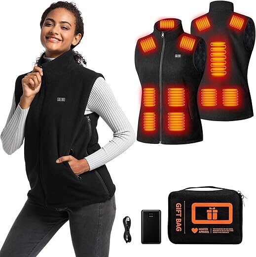 LORUSAFF Women’s Heated Vest With Battery Pack