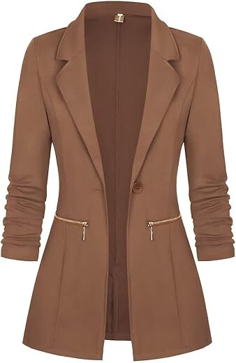 Genhoo Women’s Long Sleeve Open Front Blazer
