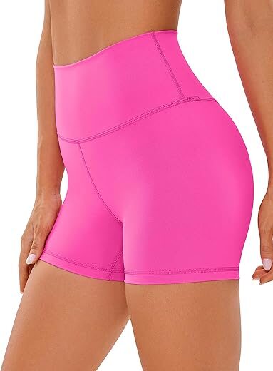 CRZ YOGA Women’s Naked Feeling Biker Shorts – 4 Inches