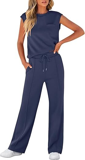 ANRABESS Summer casual Sleeveless Sweatsuits Lounge Set